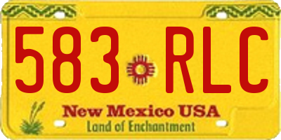 NM license plate 583RLC