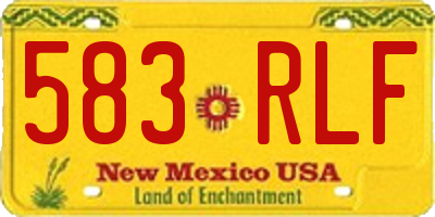 NM license plate 583RLF