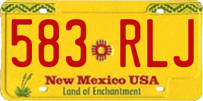 NM license plate 583RLJ