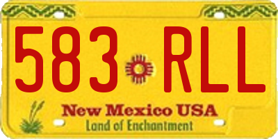 NM license plate 583RLL