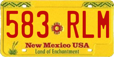 NM license plate 583RLM