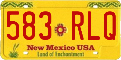 NM license plate 583RLQ