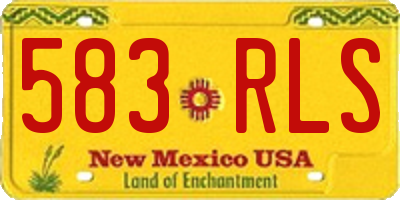 NM license plate 583RLS