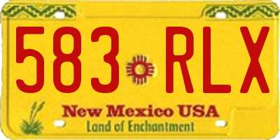 NM license plate 583RLX
