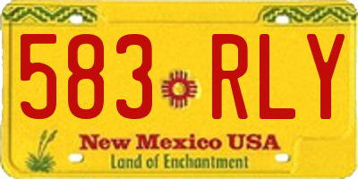 NM license plate 583RLY