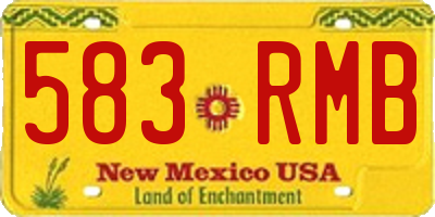 NM license plate 583RMB