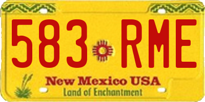 NM license plate 583RME