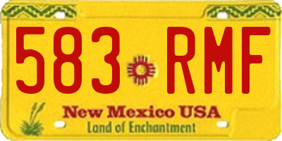 NM license plate 583RMF