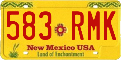 NM license plate 583RMK