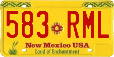 NM license plate 583RML