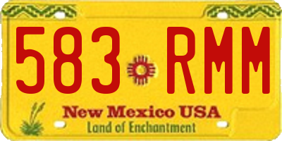 NM license plate 583RMM
