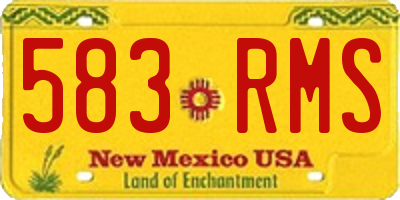 NM license plate 583RMS