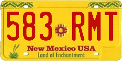NM license plate 583RMT