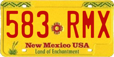 NM license plate 583RMX
