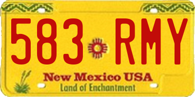 NM license plate 583RMY