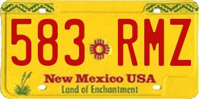 NM license plate 583RMZ