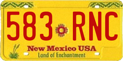 NM license plate 583RNC
