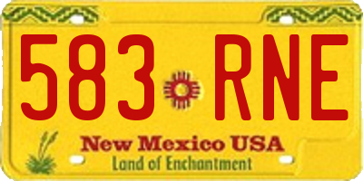 NM license plate 583RNE