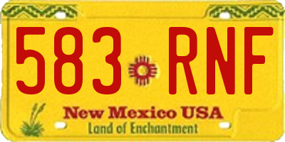 NM license plate 583RNF
