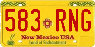 NM license plate 583RNG