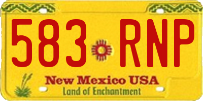 NM license plate 583RNP