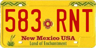 NM license plate 583RNT