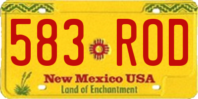 NM license plate 583ROD