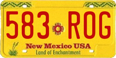 NM license plate 583ROG