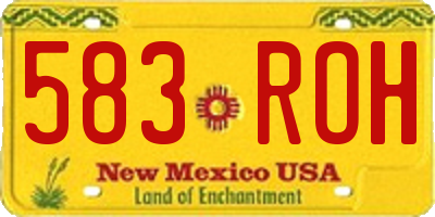 NM license plate 583ROH
