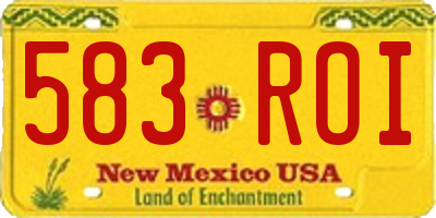 NM license plate 583ROI