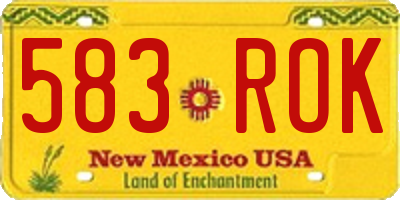 NM license plate 583ROK