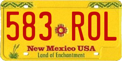 NM license plate 583ROL