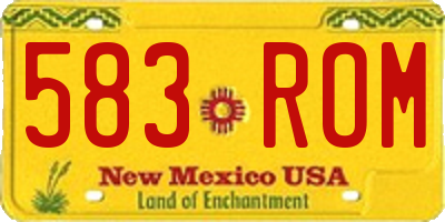 NM license plate 583ROM