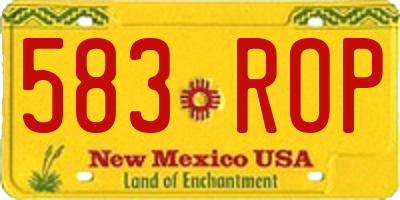 NM license plate 583ROP