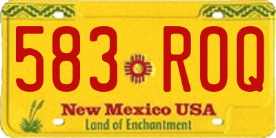 NM license plate 583ROQ