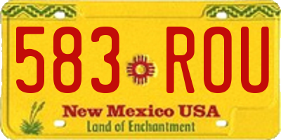 NM license plate 583ROU