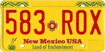 NM license plate 583ROX