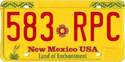 NM license plate 583RPC