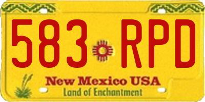 NM license plate 583RPD