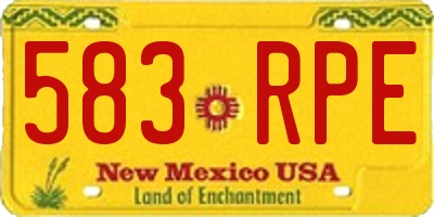 NM license plate 583RPE