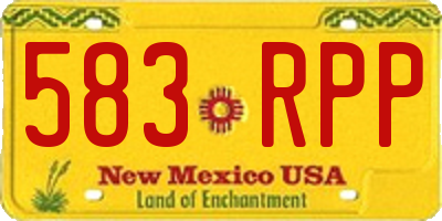 NM license plate 583RPP