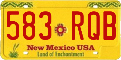 NM license plate 583RQB