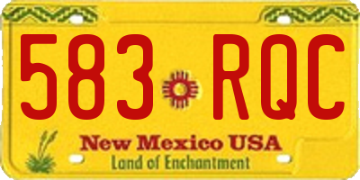 NM license plate 583RQC
