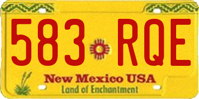 NM license plate 583RQE
