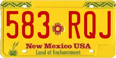 NM license plate 583RQJ