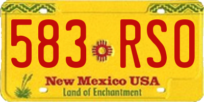 NM license plate 583RSO