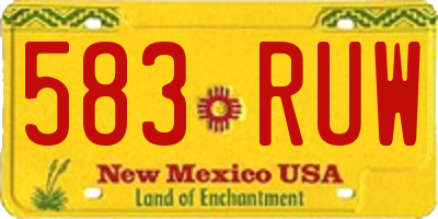 NM license plate 583RUW