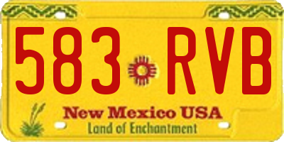NM license plate 583RVB