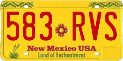 NM license plate 583RVS