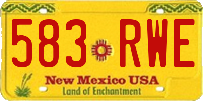 NM license plate 583RWE